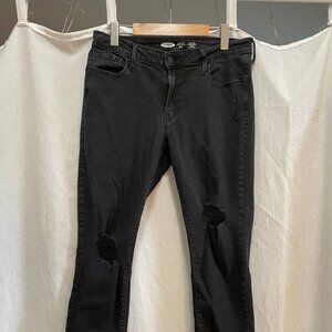 Black Distressed Skinny Jeans